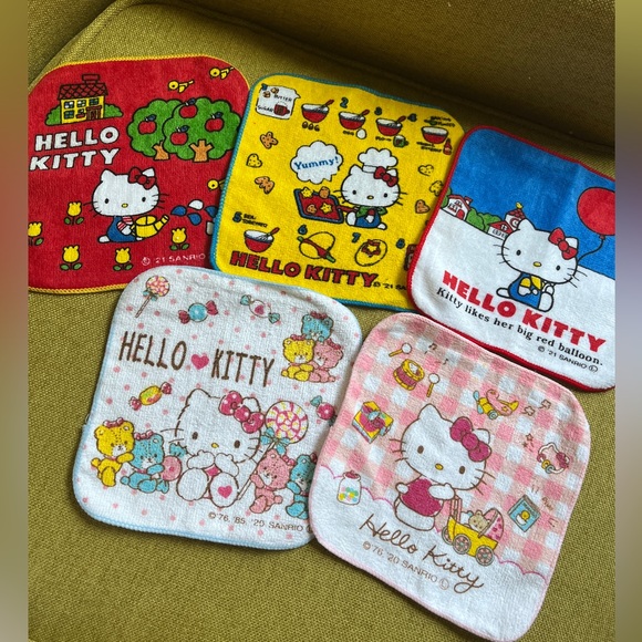 5x Hello Kitty Sanrio Japan Face Towel Mini Kawaii Makeup Spa Hand Wash Cloth xs - Picture 12 of 13